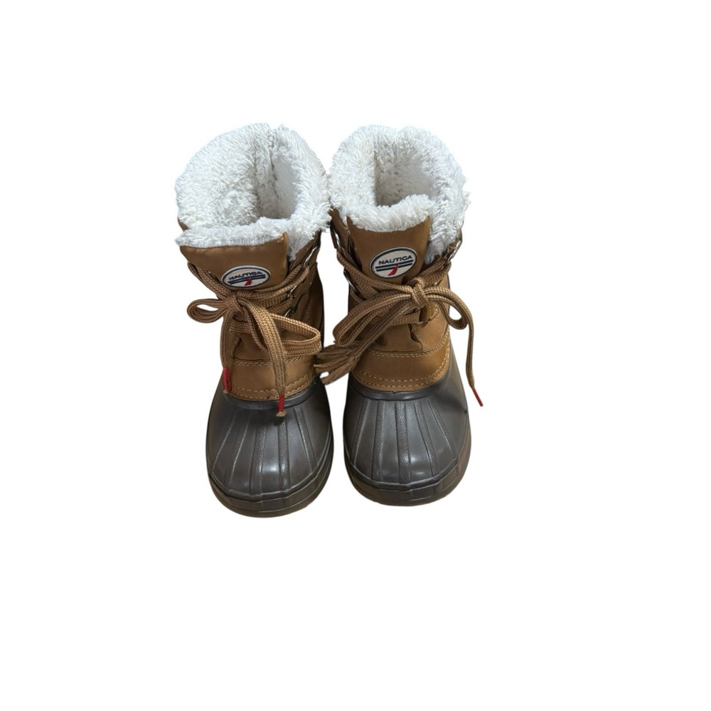 Nautica Ayce Kids Duck Boots Winter Snow Waterproof Size 13 Brown/Tan
